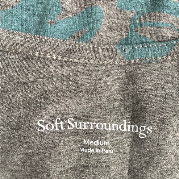 Soft Surroundings Elegant Teal and Gray Women's Top Size M - Picture 6 of 7